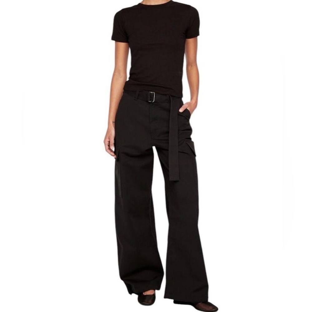 NWT DL1961 Zoie Wide-Leg Relaxed Vintage Cargo Jeans in black Size 4